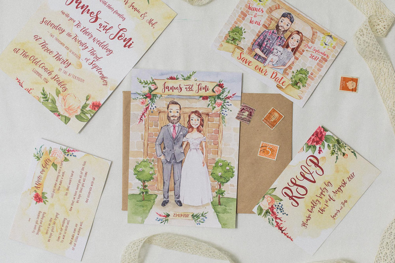 HOORAY_Mag_Watercolour-Wedding-Stationery_1-Across-the-Forest